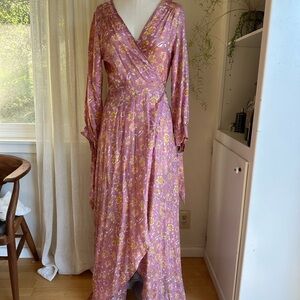 Silk Floral Block Print Dress